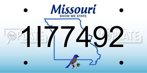 1I77492 Missouri License Plate