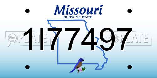 1I77497 Missouri License Plate