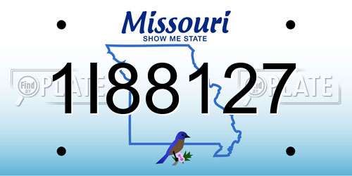 1I88127 Missouri License Plate