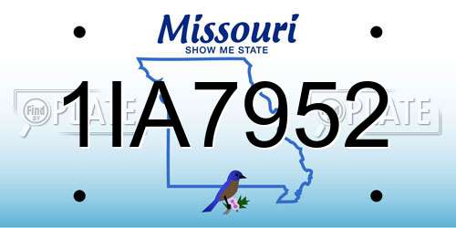 1IA7952 Missouri License Plate