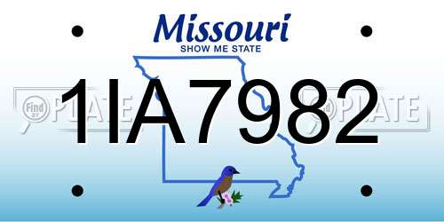 1IA7982 Missouri License Plate
