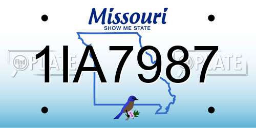 1IA7987 Missouri License Plate
