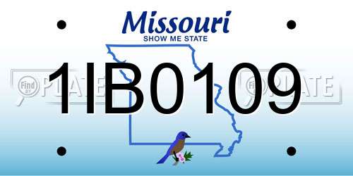 1IB0109 Missouri License Plate