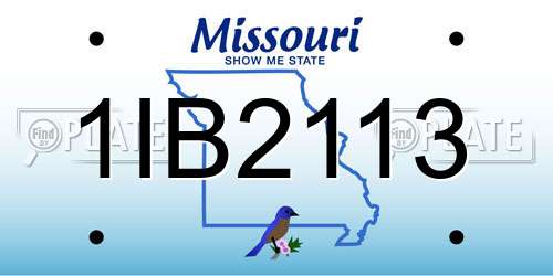 1IB2113 Missouri License Plate