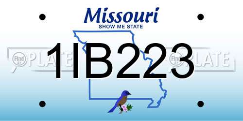 1IB223 Missouri License Plate