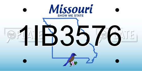 1IB3576 Missouri License Plate