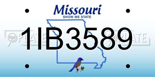 1IB3589 Missouri License Plate
