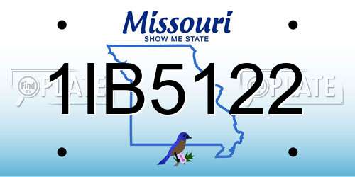 1IB5122 Missouri License Plate