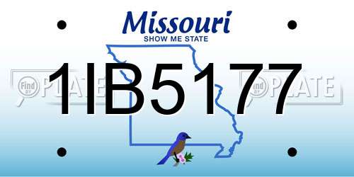 1IB5177 Missouri License Plate