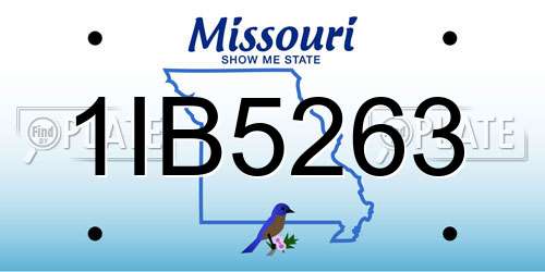 1IB5263 Missouri License Plate