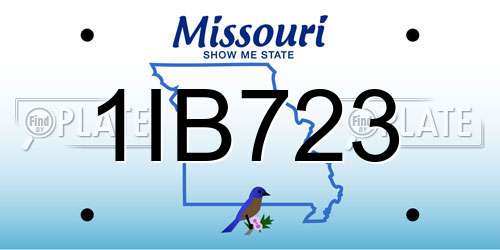 1IB723 Missouri License Plate