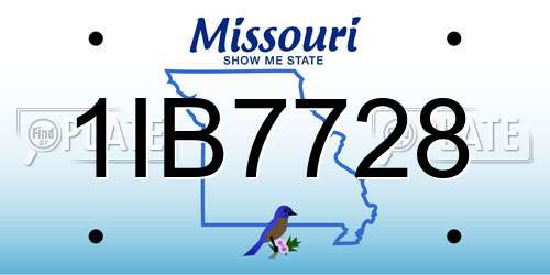 1IB7728 Missouri License Plate