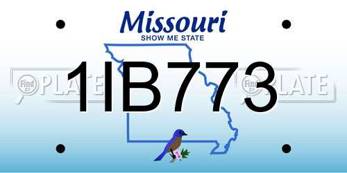1IB773 Missouri License Plate