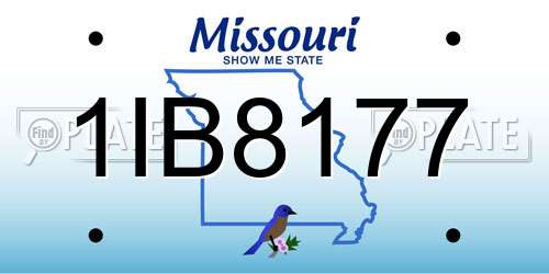 1IB8177 Missouri License Plate