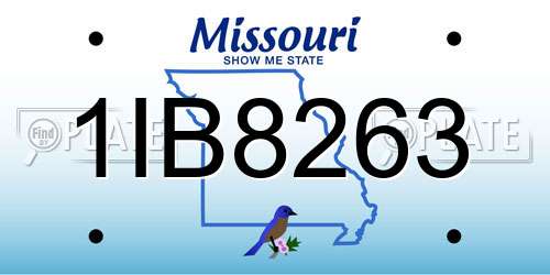 1IB8263 Missouri License Plate