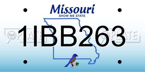 1IBB263 Missouri License Plate