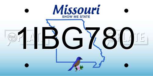 1IBG780 Missouri License Plate