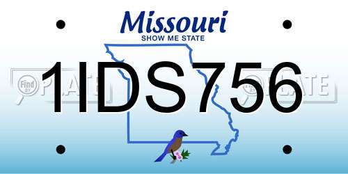 1IDS756 Missouri License Plate