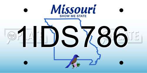 1IDS786 Missouri License Plate