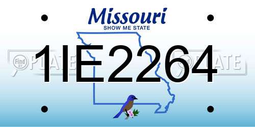 1IE2264 Missouri License Plate