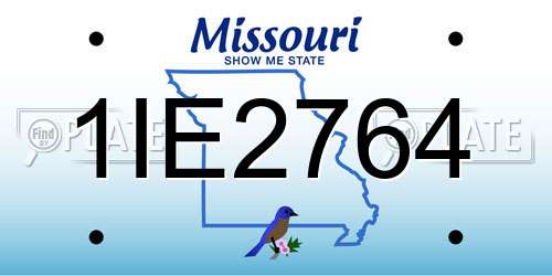 1IE2764 Missouri License Plate