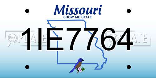 1IE7764 Missouri License Plate