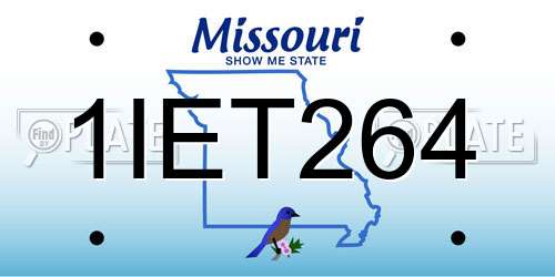 1IET264 Missouri License Plate