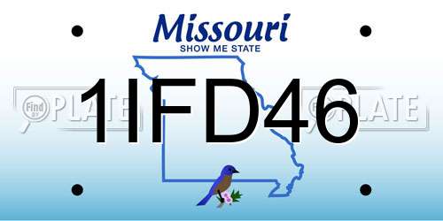 1IFD46 Missouri License Plate