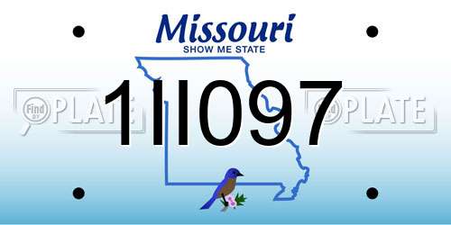 1II097 Missouri License Plate