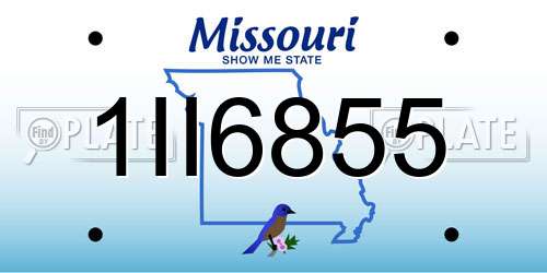 1II6855 Missouri License Plate