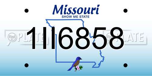 1II6858 Missouri License Plate