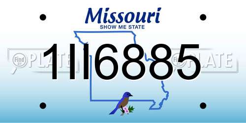 1II6885 Missouri License Plate