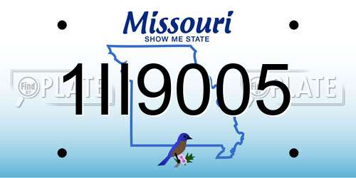 1II9005 Missouri License Plate