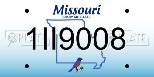 1II9008 Missouri License Plate
