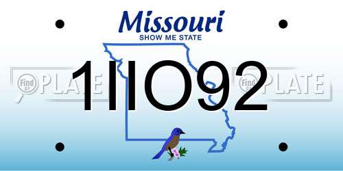 1IIO92 Missouri License Plate