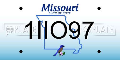 1IIO97 Missouri License Plate