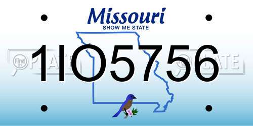 1IO5756 Missouri License Plate