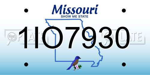 1IO7930 Missouri License Plate