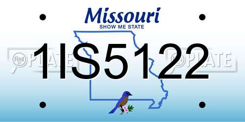 1IS5122 Missouri License Plate