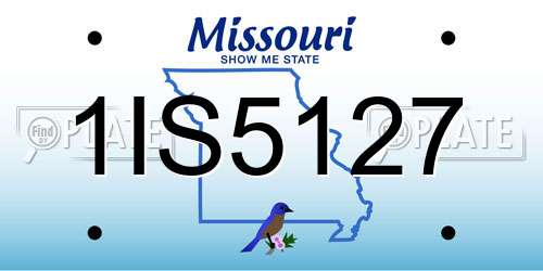 1IS5127 Missouri License Plate