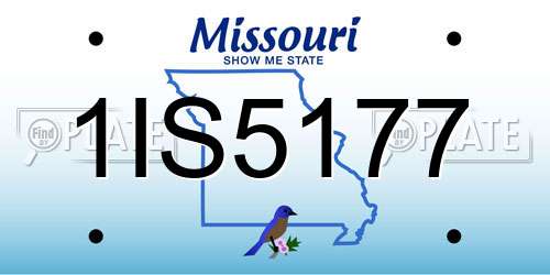 1IS5177 Missouri License Plate