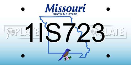 1IS723 Missouri License Plate