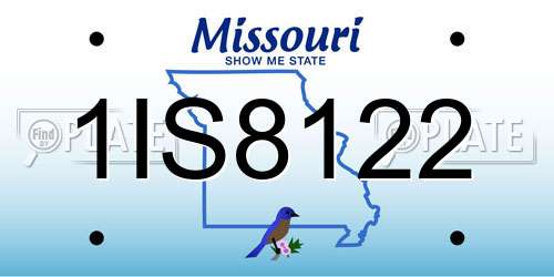 1IS8122 Missouri License Plate