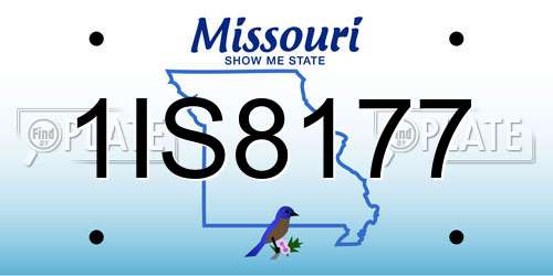 1IS8177 Missouri License Plate