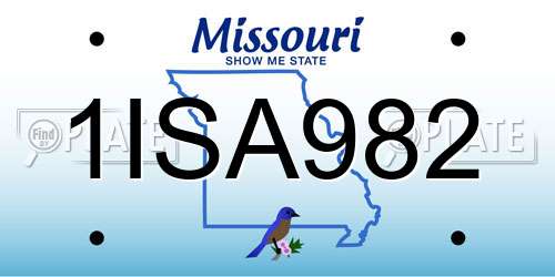 1ISA982 Missouri License Plate