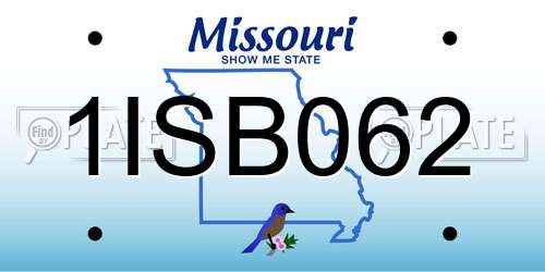 1ISB062 Missouri License Plate