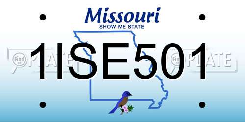 1ISE501 Missouri License Plate