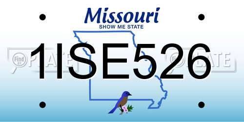 1ISE526 Missouri License Plate