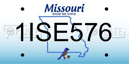 1ISE576 Missouri License Plate