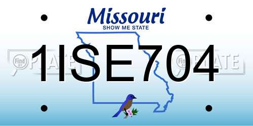 1ISE704 Missouri License Plate